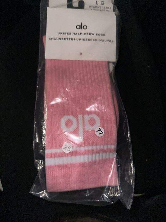 ALO Yoga Other - ALO Yoga Pink Half-Crew Socks with White Stripe & Logo